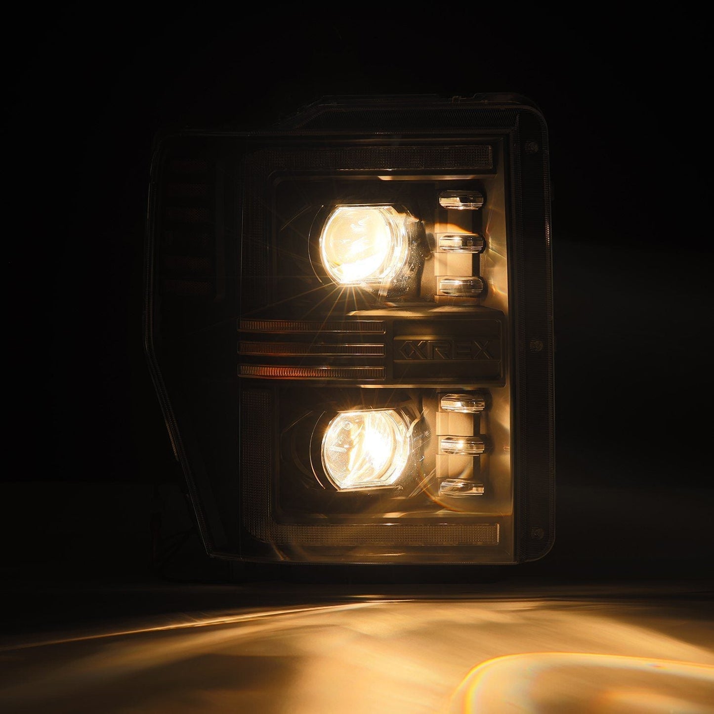 08-10 Ford Super Duty/Excursion PRO-Series Halogen Projector Headlights Alpha-Black | AlphaRex