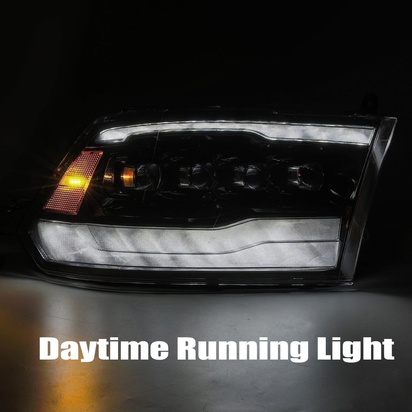 09-18 Ram Truck NOVA-Series LED Projector Headlights Jet Black | AlphaRex
