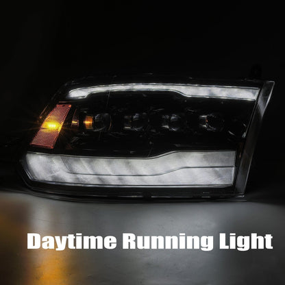 09-18 Ram Truck NOVA-Series LED Projector Headlights Jet Black | AlphaRex