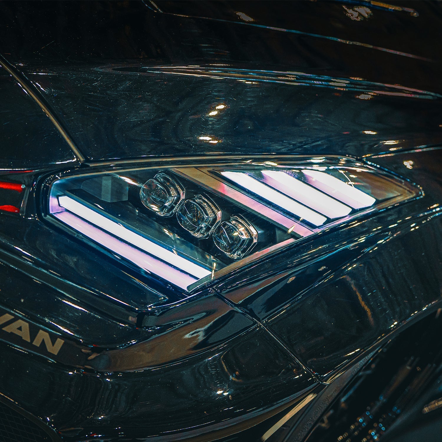 09-25 Nissan GT-R NOVA-Series LED Projector Headlights Alpha-Black | AlphaRex