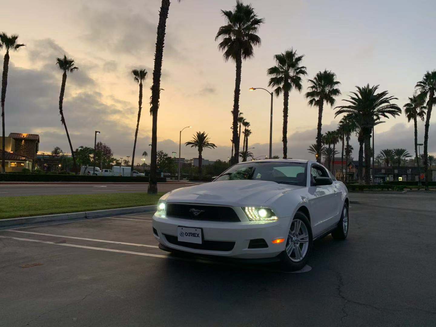 10-12 Ford Mustang LUXX-Series LED Projector Headlights Alpha-Black | AlphaRex
