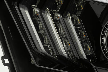 10-12 Ford Mustang LUXX-Series LED Projector Headlights Alpha-Black | AlphaRex