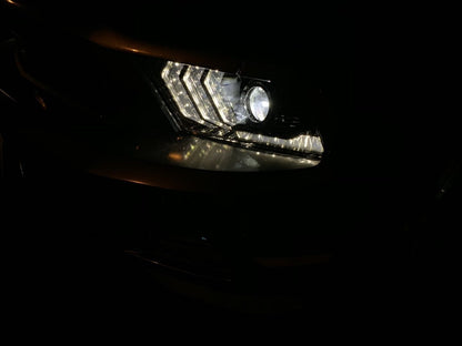 10-12 Ford Mustang LUXX-Series LED Projector Headlights Alpha-Black | AlphaRex