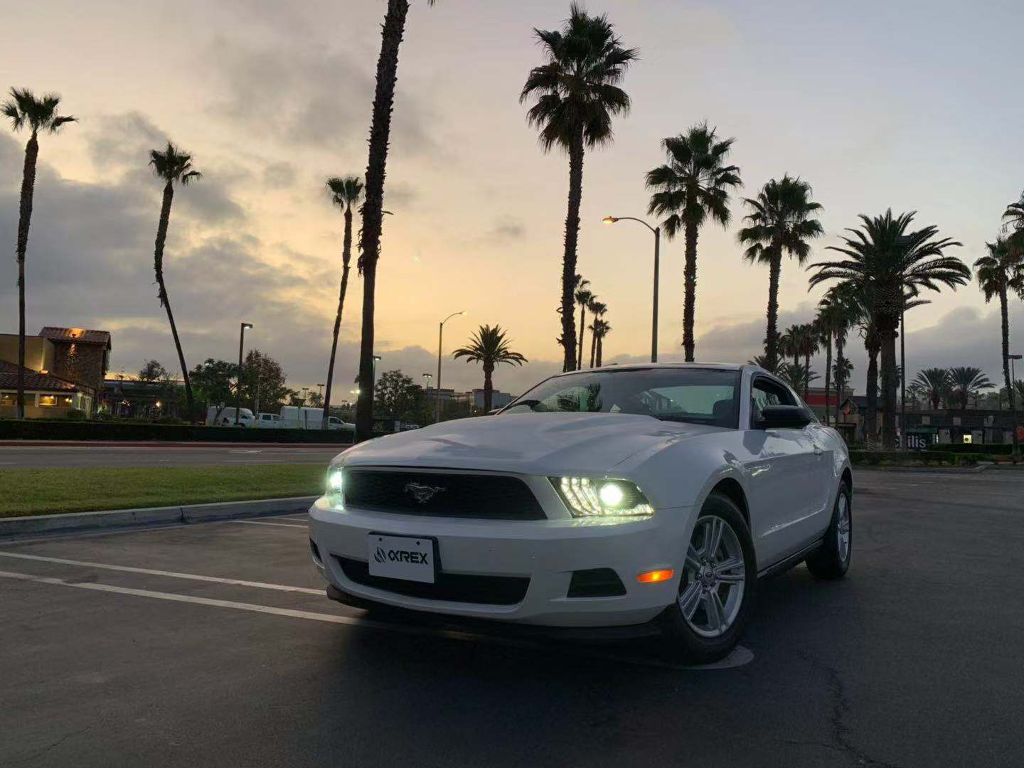 10-12 Ford Mustang LUXX-Series LED Projector Headlights Black | AlphaRex