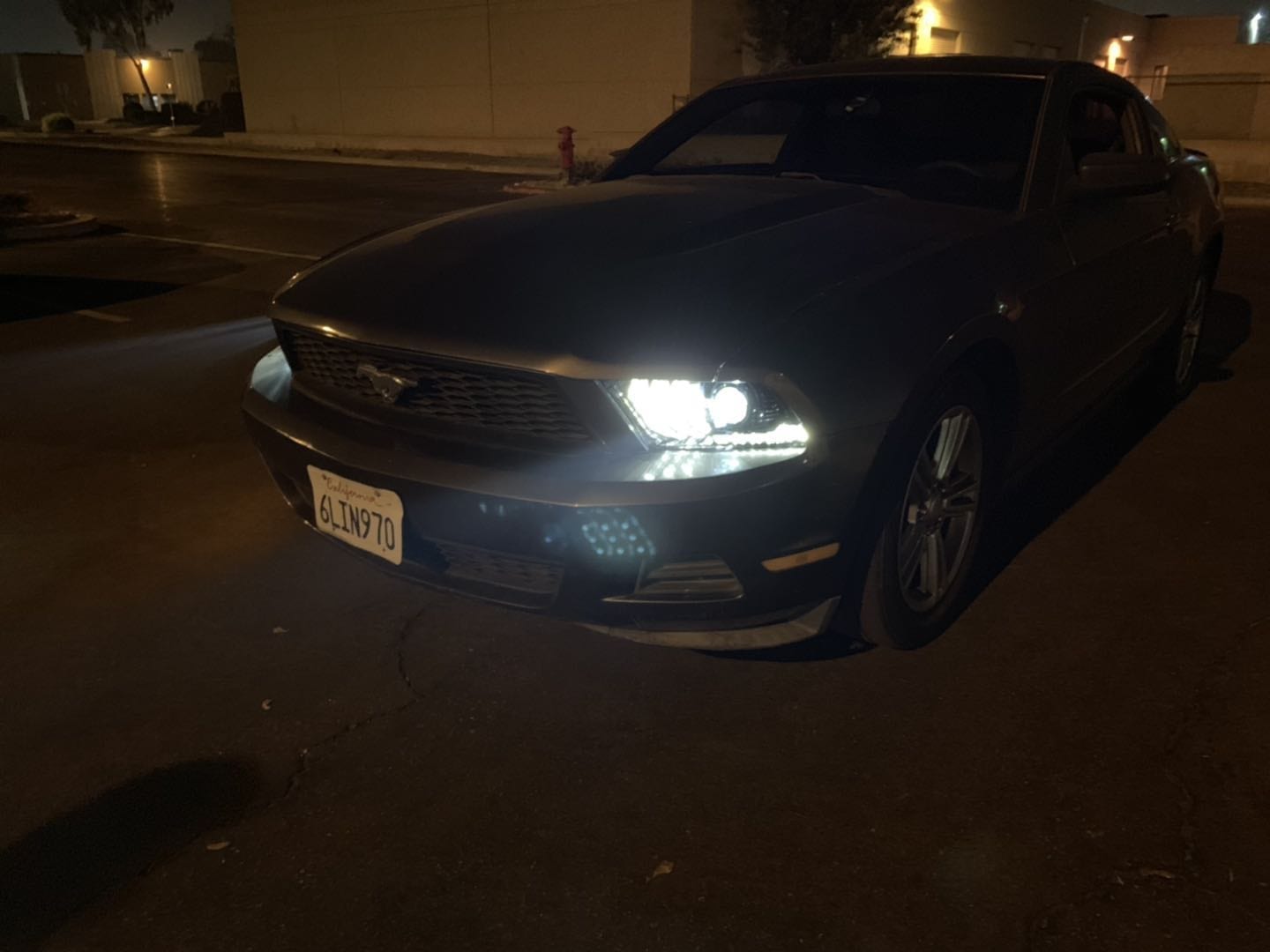 10-12 Ford Mustang LUXX-Series LED Projector Headlights Black | AlphaRex