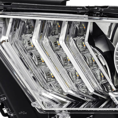 10-12 Ford Mustang LUXX-Series LED Projector Headlights Chrome | AlphaRex