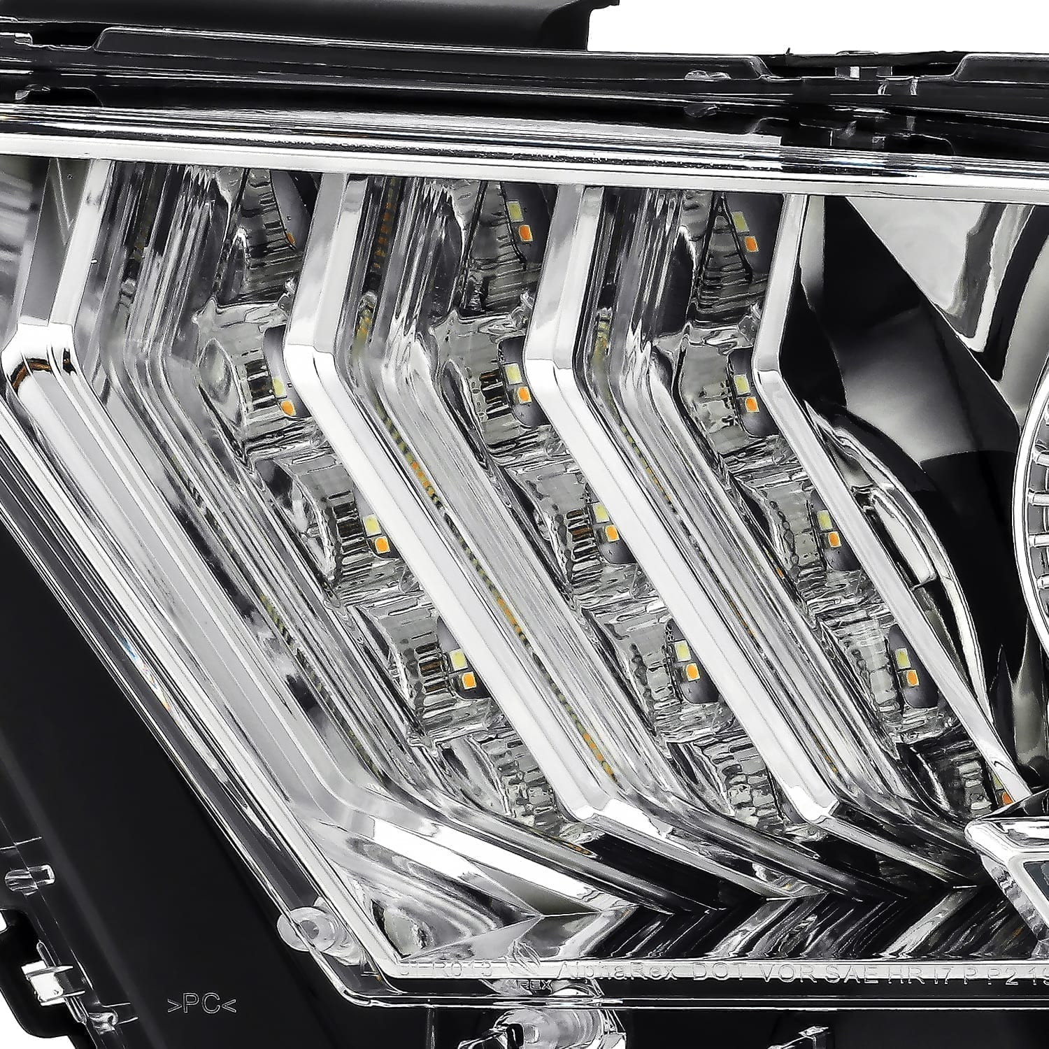 10-12 Ford Mustang PRO-Series Halogen Projector Headlights Chrome | AlphaRex