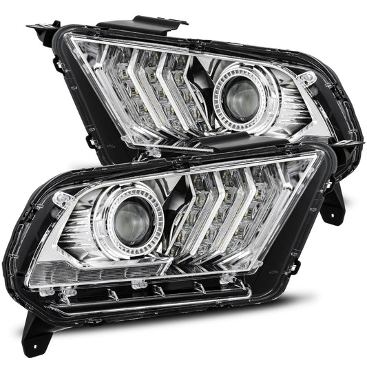 10-12 Ford Mustang PRO-Series Halogen Projector Headlights Chrome | AlphaRex