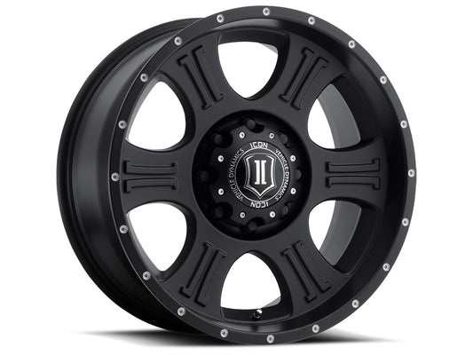 Shield 20 X 9 / 5 X 150 / 16MM / 5.625 Inch Back Space Satin Black, ICON Alloys