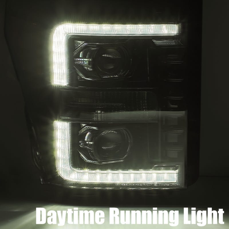 11-16 Ford Super Duty LUXX-Series LED Projector Headlights Chrome | AlphaRex