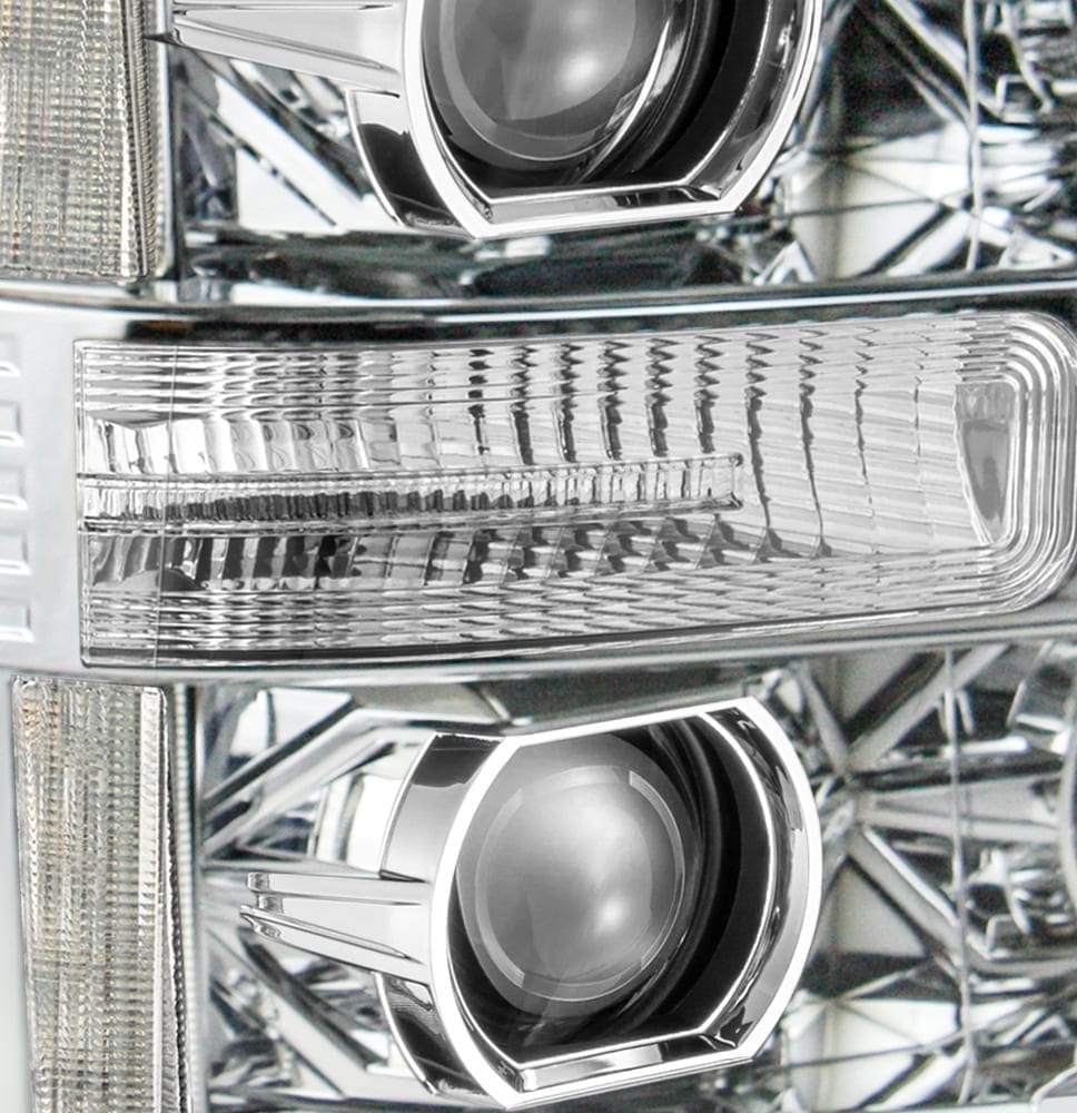 11-16 Ford Super Duty LUXX-Series LED Projector Headlights Chrome | AlphaRex