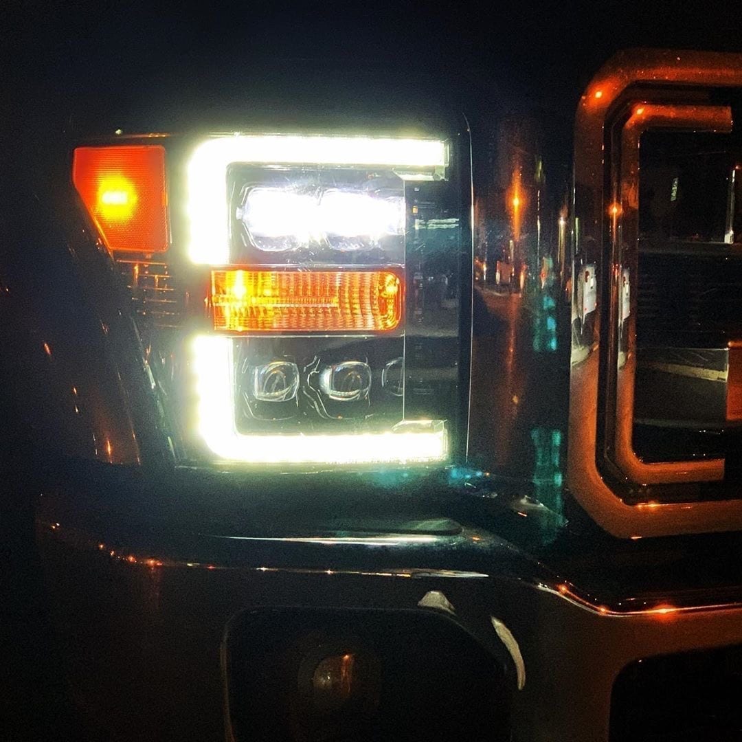 11-16 Ford Super Duty NOVA-Series LED Projector Headlights Alpha-Black | AlphaRex