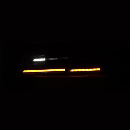 12-21 Tesla Model S LUXX-Series LED Tail Lights Alpha-Black (With Black Trunk Center Piece Replacement) | AlphaRex