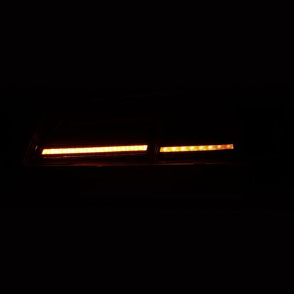 12-21 Tesla Model S LUXX-Series LED Tail Lights Black Smoke (With Black Trunk Center Piece Replacement) | AlphaRex