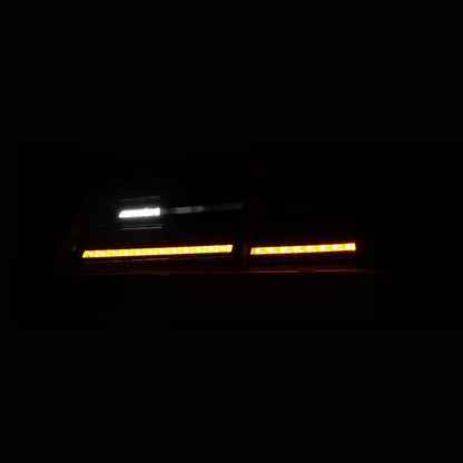 12-21 Tesla Model S LUXX-Series LED Tail Lights Black Smoke (With Black Trunk Center Piece Replacement) | AlphaRex