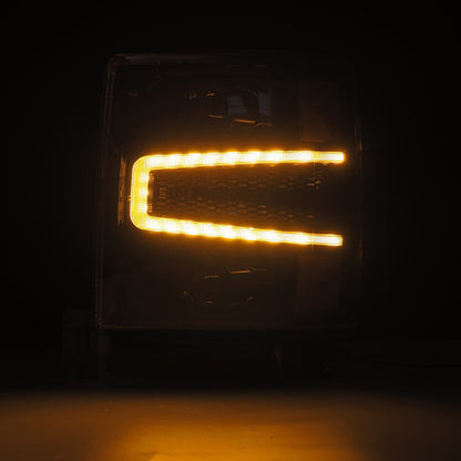 14-15 Chevrolet Silverado LUXX-Series LED Projector Headlights Alpha-Black | AlphaRex