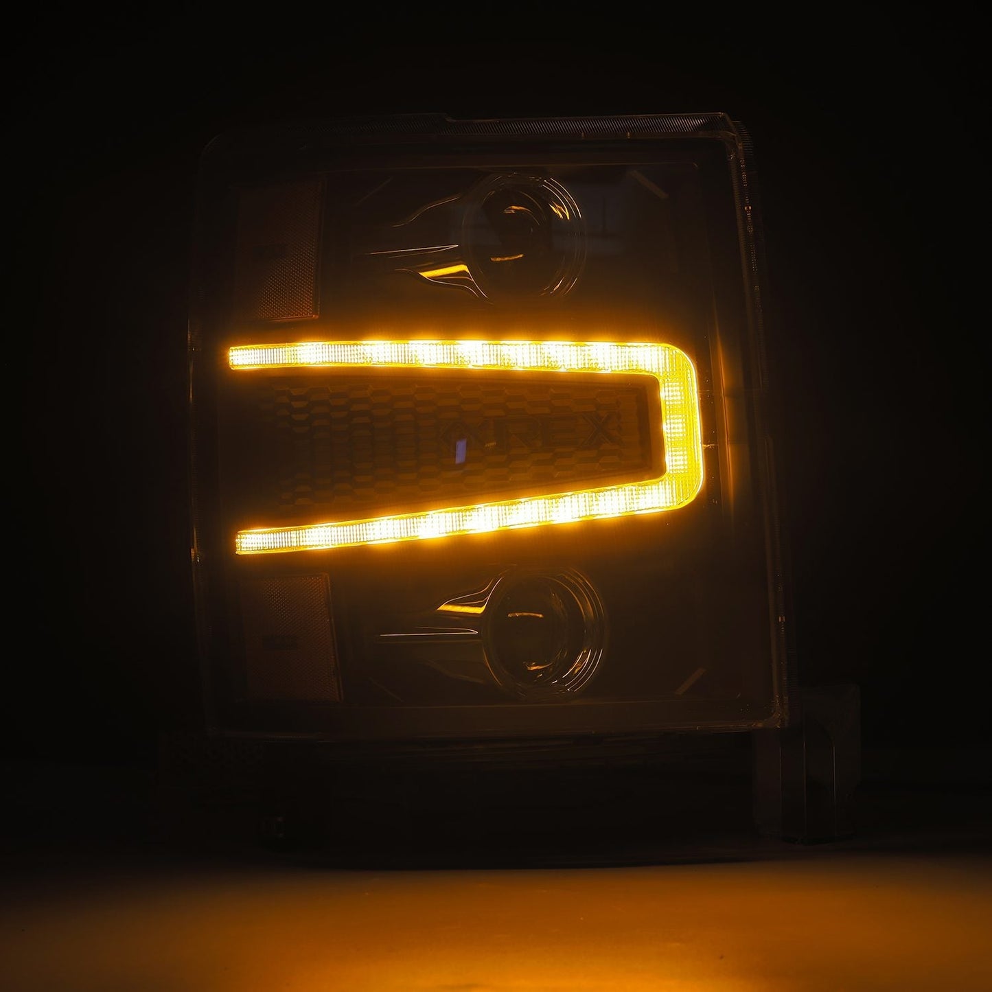 14-15 Chevrolet Silverado LUXX-Series LED Projector Headlights Black | AlphaRex