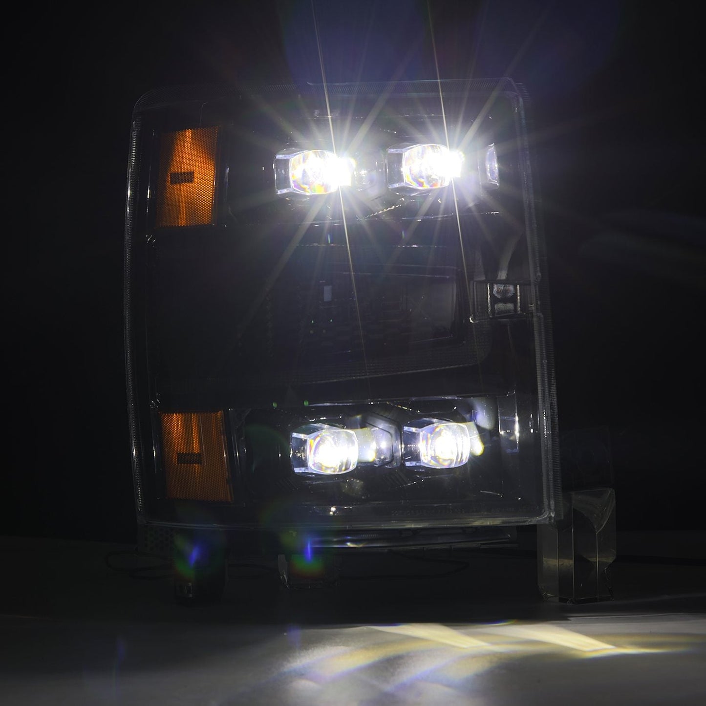 14-15 Chevrolet Silverado NOVA-Series LED Projector Headlights Alpha-Black | AlphaRex