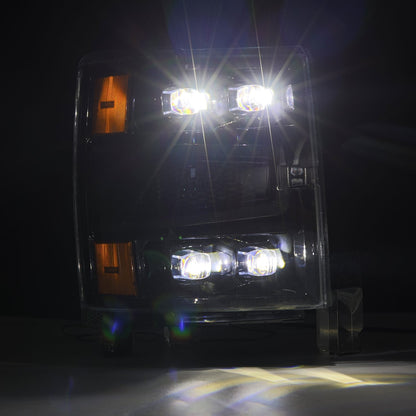 14-15 Chevrolet Silverado NOVA-Series LED Projector Headlights Alpha-Black | AlphaRex