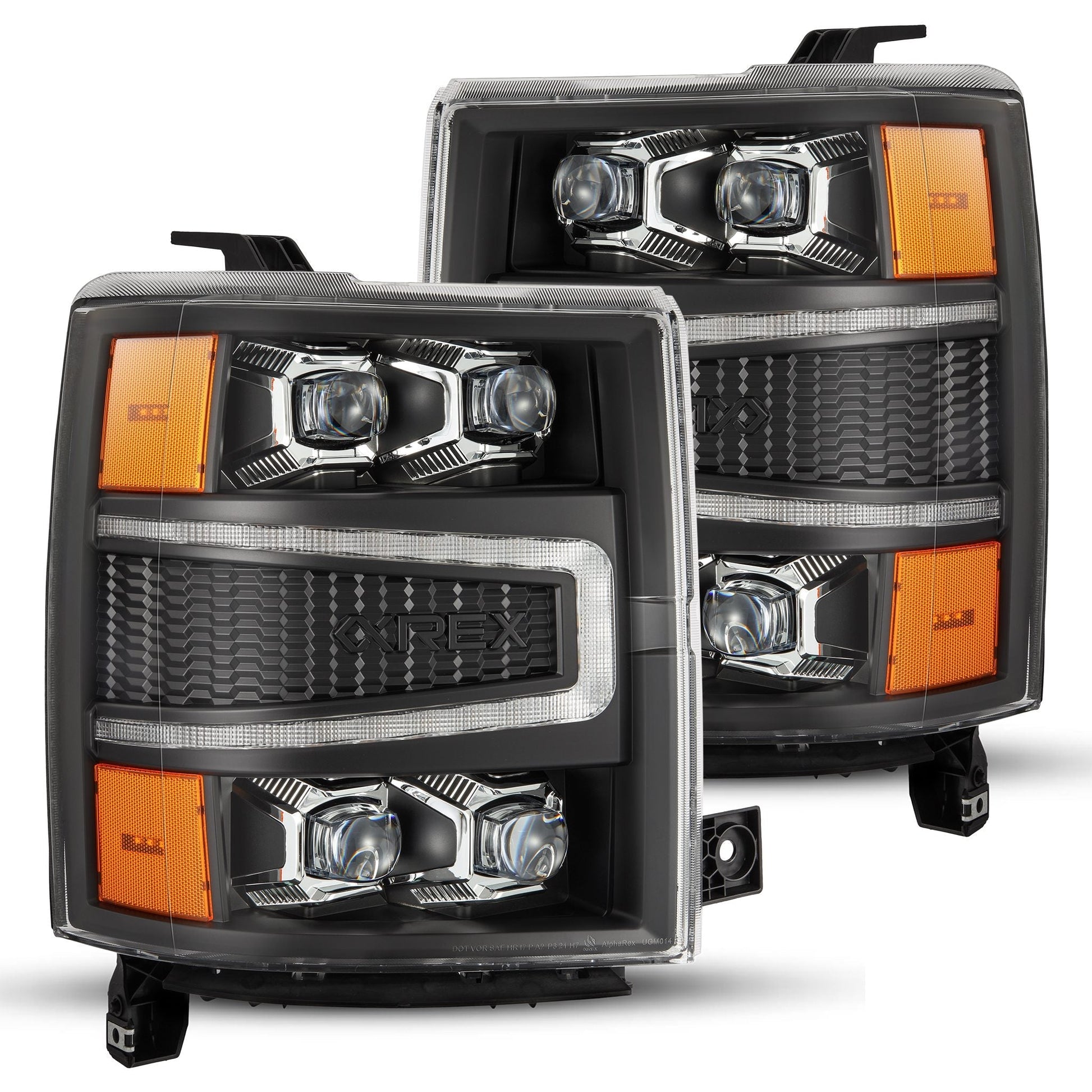 14-15 Chevrolet Silverado NOVA-Series LED Projector Headlights Black | AlphaRex