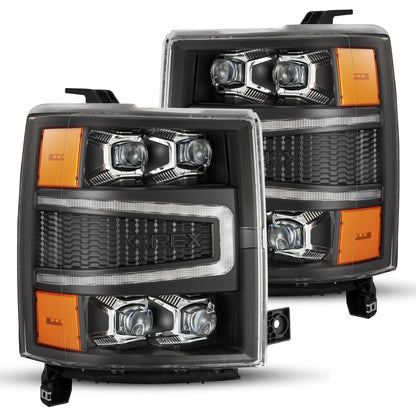14-15 Chevrolet Silverado NOVA-Series LED Projector Headlights Black | AlphaRex