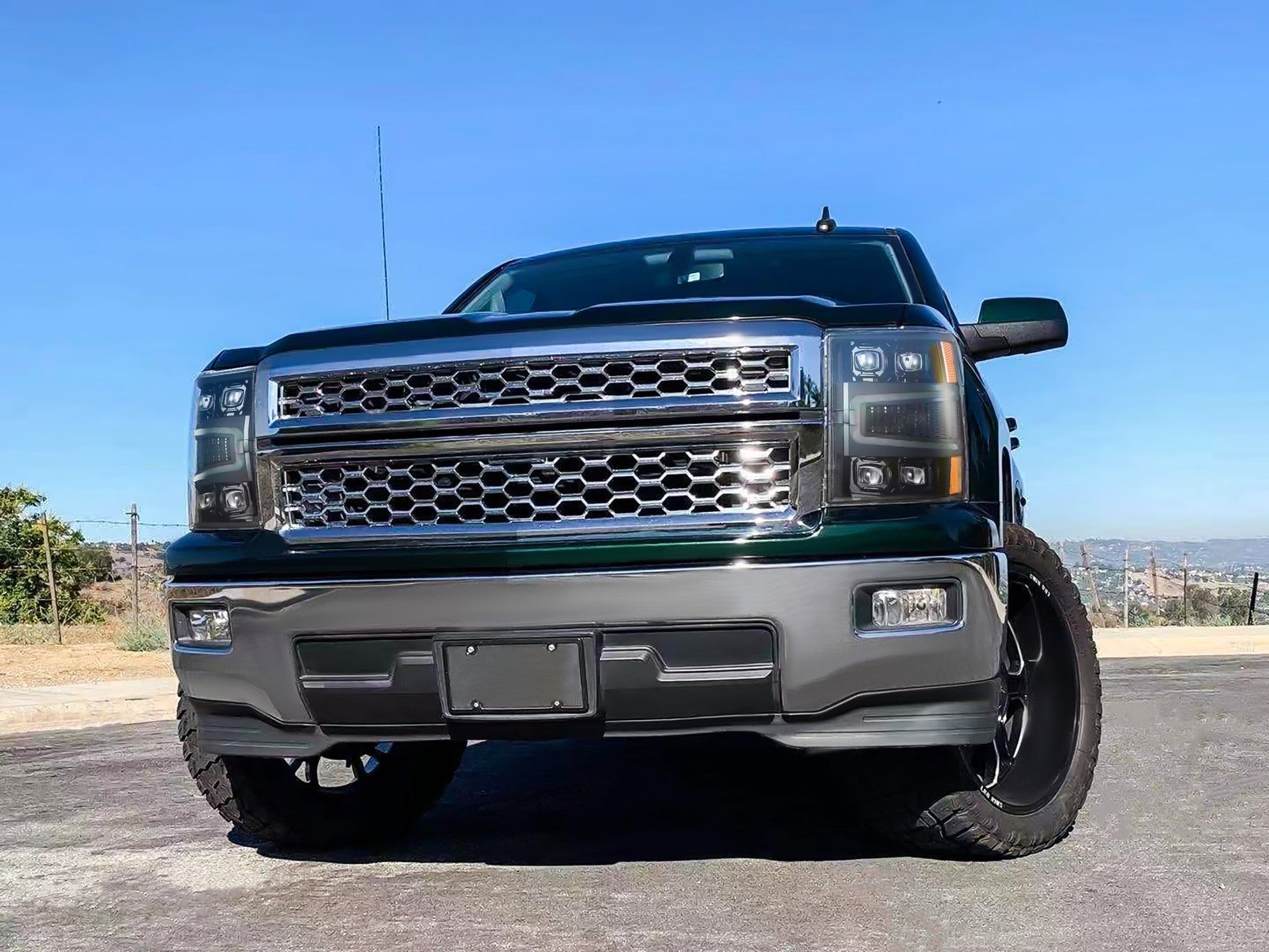 14-15 Chevrolet Silverado NOVA-Series LED Projector Headlights Chrome | AlphaRex