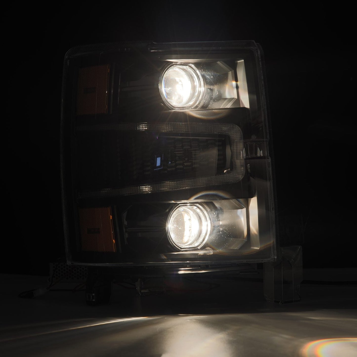 14-15 Chevrolet Silverado PRO-Series Halogen Projector Headlights Black | AlphaRex