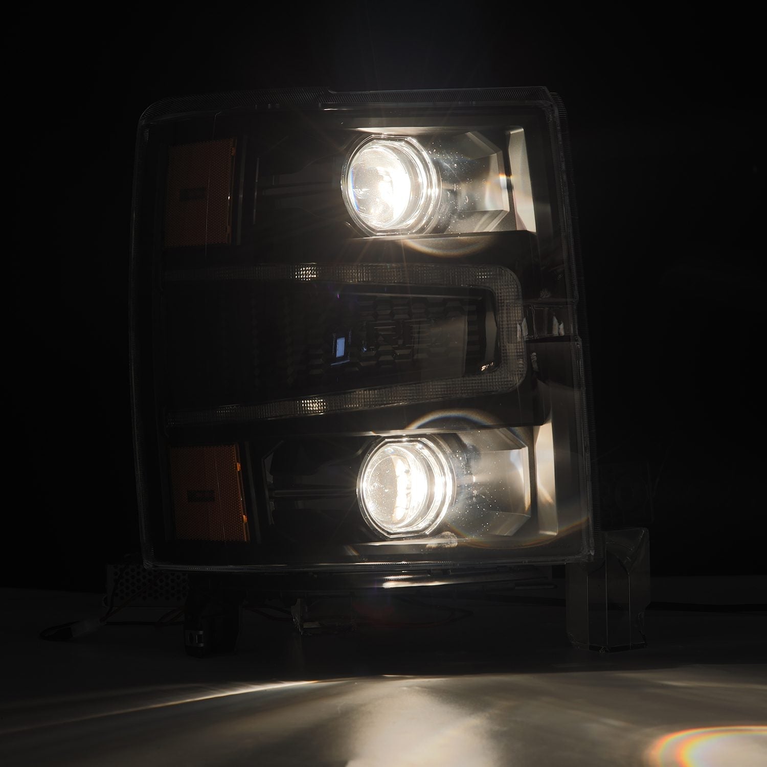 14-15 Chevrolet Silverado PRO-Series Halogen Projector Headlights Black | AlphaRex