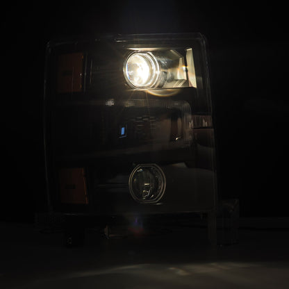 14-15 Chevrolet Silverado PRO-Series Halogen Projector Headlights Black | AlphaRex