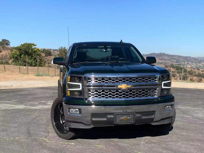 14-15 Chevrolet Silverado PRO-Series Halogen Projector Headlights Chrome | AlphaRex