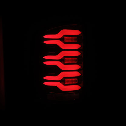 14-18 GMC Sierra 1500/2500HD/3500HD LUXX-Series LED Tail Lights Black-Red | AlphaRex