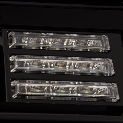 14-18 GMC Sierra LUXX-Series LED Projector Headlights Alpha-Black | AlphaRex