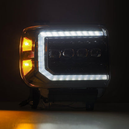 14-18 GMC Sierra NOVA-Series LED Projector Headlights Alpha-Black | AlphaRex