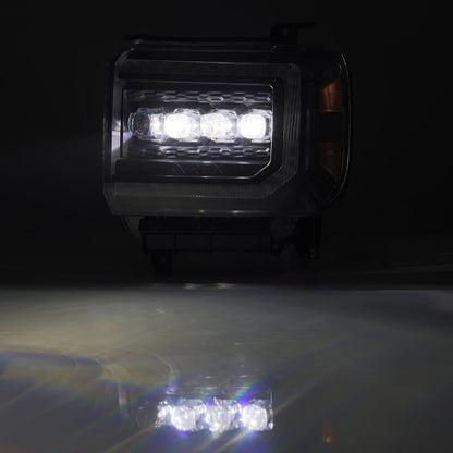 14-18 GMC Sierra NOVA-Series LED Projector Headlights Black | AlphaRex