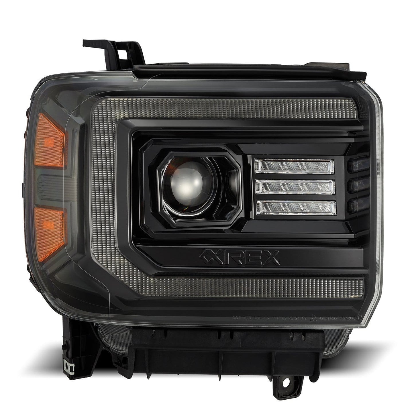 14-18 GMC Sierra PRO-Series Halogen Projector Headlights Alpha-Black | AlphaRex