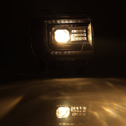 14-18 GMC Sierra PRO-Series Halogen Projector Headlights Black | AlphaRex