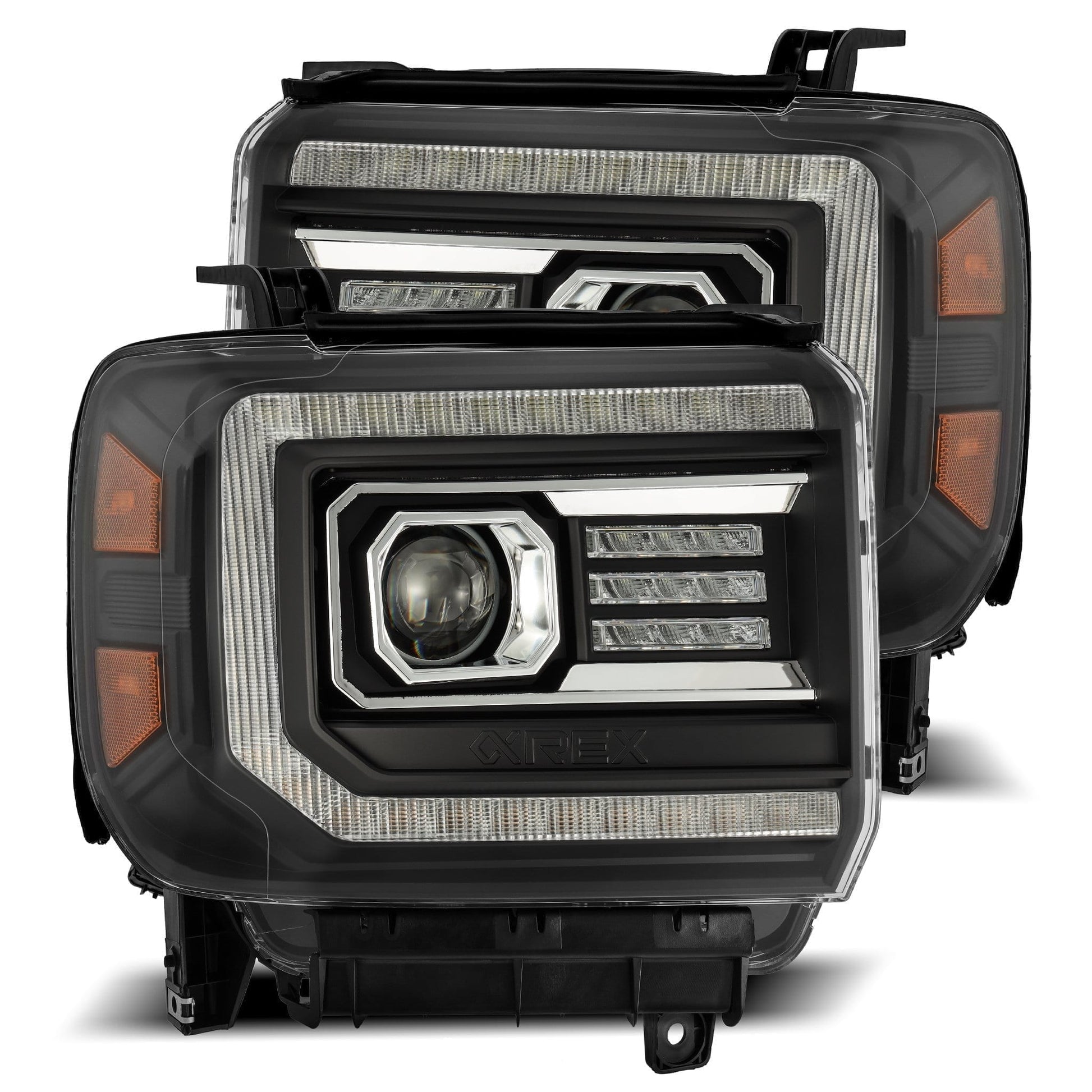 14-18 GMC Sierra PRO-Series Halogen Projector Headlights Black | AlphaRex