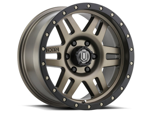 Six Speed 17 X 8.5 / 6 X 135 / 6MM / 5 Inch Back Space Bronze, ICON Alloys