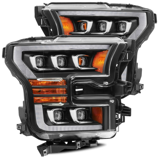 15-17 Ford F150 / 17-20 F150 Raptor NOVA-Series LED Projector Headlights Black | AlphaRex