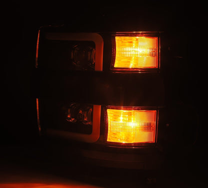 15-19 Chevrolet Silverado 2500HD/3500HD MK II NOVA-Series LED Projector Headlights Black | AlphaRex