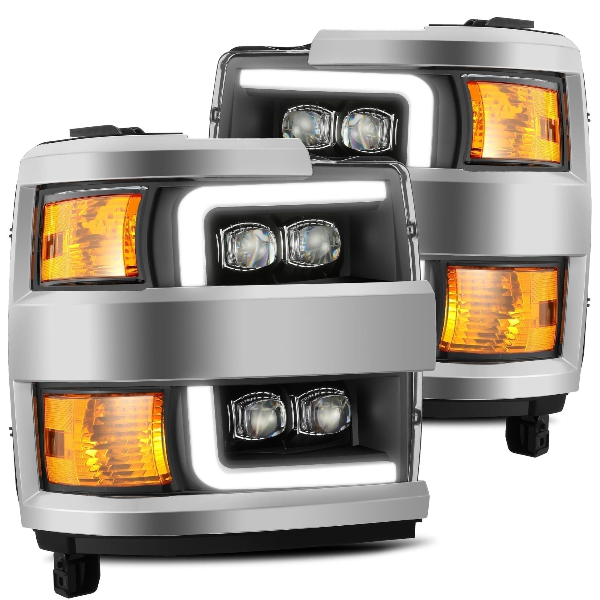 15-19 Chevrolet Silverado 2500HD/3500HD MK II NOVA-Series LED Projector Headlights Black | AlphaRex