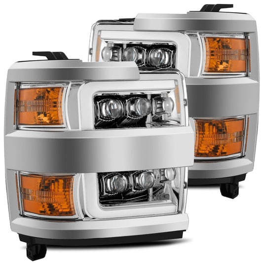 15-19 Chevrolet Silverado 2500HD/3500HD MK II NOVA-Series LED Projector Headlights Chrome | AlphaRex