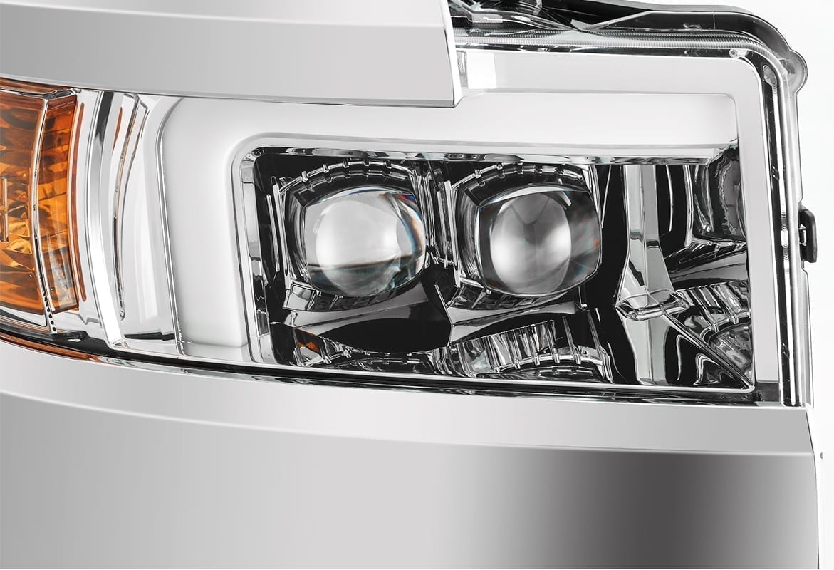 15-19 Chevrolet Silverado 2500HD/3500HD MK II NOVA-Series LED Projector Headlights Chrome | AlphaRex