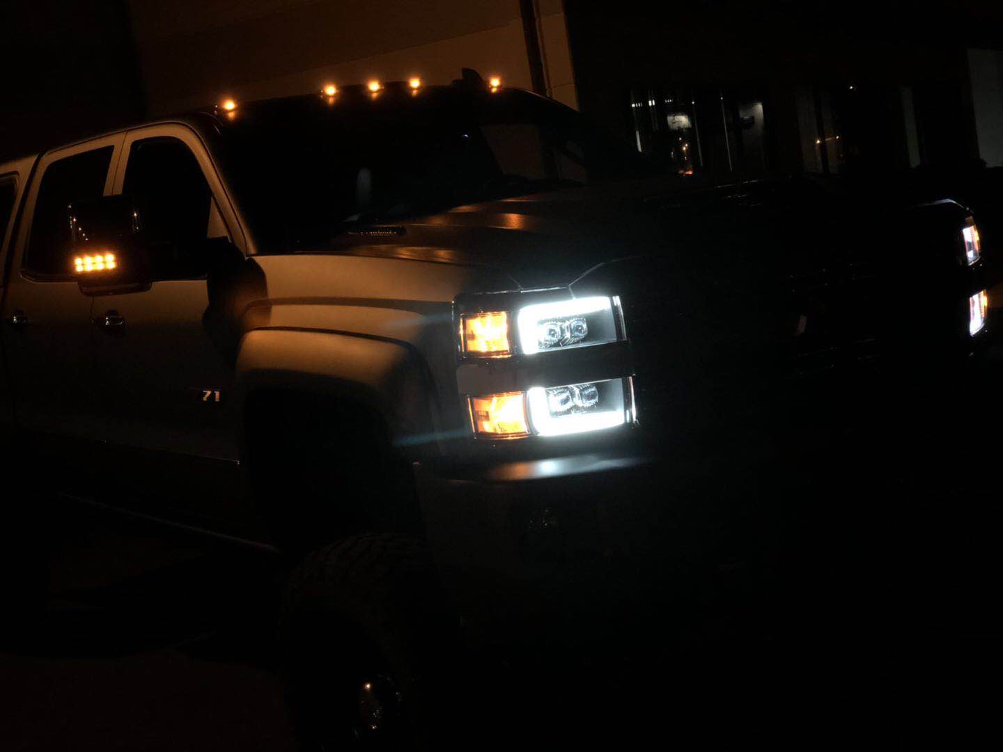 15-19 Chevrolet Silverado 2500HD/3500HD MKII NOVA-Series LED Projector Headlights Jet Black | AlphaRex