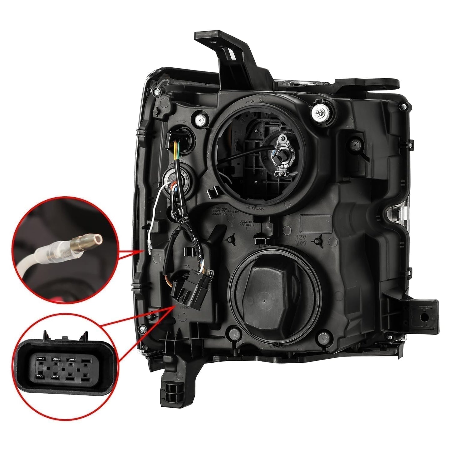 15-19 Chevrolet Silverado 2500HD/3500HD PRO-Series Halogen Projector Headlights Black | AlphaRex