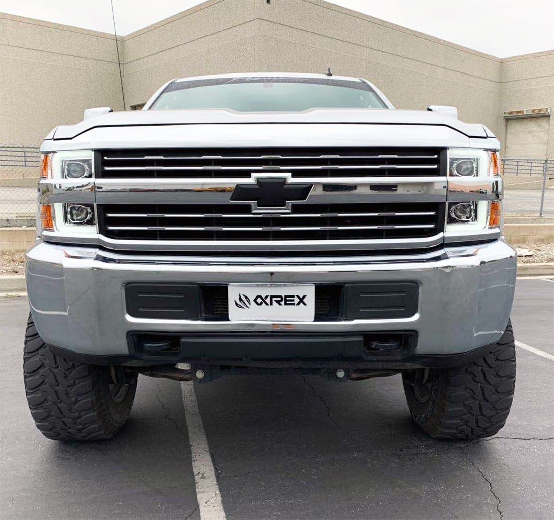 15-19 Chevrolet Silverado 2500HD/3500HD LUXX-Series LED Projector Headlights Chrome | AlphaRex