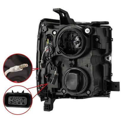 15-19 Chevrolet Silverado 2500HD/3500HD PRO-Series Halogen Projector Headlights Jet Black | AlphaRex