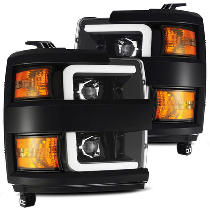 15-19 Chevrolet Silverado 2500HD/3500HD PRO-Series Halogen Projector Headlights Jet Black | AlphaRex