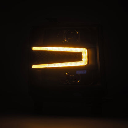 16-18 Chevrolet Silverado 1500 LUXX-Series LED Projector Headlights Alpha-Black | AlphaRex