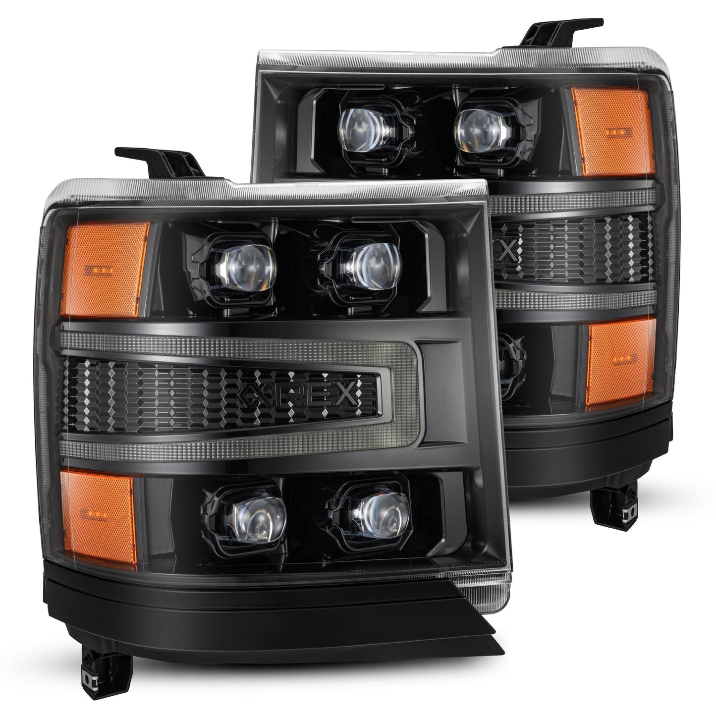 16-18 Chevrolet Silverado 1500 NOVA-Series LED Projector Headlights Alpha-Black | AlphaRex